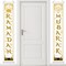 Eid Mubarak Decoration Set Eid Mubarak Porch Sign Ramadan Banner Hanging Decoration for Indoor/Outdoor Decoration Eid Al-fitr Party (Gold White)